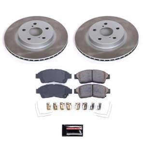 Toyota RAV4 Brake Kit - Front - PowerStop - Semi-Coated Rotors + Z17 Evolution Plus Low-Dust Ceramic Pads - `96-`03