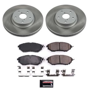 Subaru WRX Brake Pads + Rotors - Front - PowerStop - Semi-Coated Rotors - `15-`21