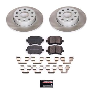 Volkswagen Rabbit Brake Kit - Rear - PowerStop - Semi-Coated Rotors + Z17 Evolution Plus Low-Dust Ceramic Pads - `06-`09