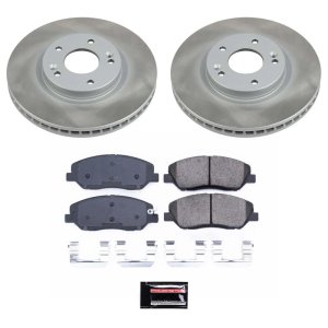 Hyundai Santa Fe Brake Kit - Front - PowerStop - Semi-Coated Rotors + Z17 Evolution Plus Ceramic Pads - `07-`09