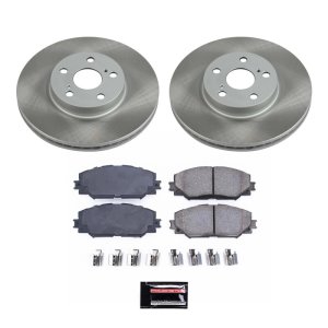 Toyota Matrix Brake Kit - Front - PowerStop - Semi-Coated Rotors + Z17 Evolution Plus Ceramic Pads - `09-`13