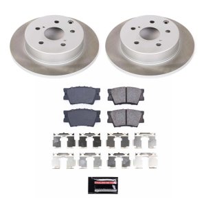 Toyota RAV4 Brake Kit - Rear - PowerStop - Semi-Coated Rotors + Z17 Evolution Plus Low-Dust Ceramic Pads - `06-`18