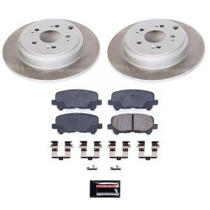 Honda Pilot Brake Kit - Rear - PowerStop - Semi-Coated Rotors + Z17 Evolution Plus Ceramic Pads - `09-`11