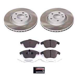 Volvo XC70 Brake Kit - Front - PowerStop - Semi-Coated Rotors + Z17 Evolution Plus Low-Dust Ceramic Pads - `08-`16