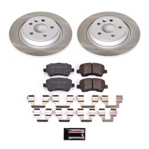 Volvo XC70 Brake Kit - Rear - PowerStop - Semi-Coated Rotors + Z17 Evolution Plus Low-Dust Ceramic Pads - `08-`16