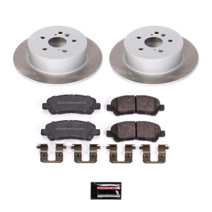 Toyota Highlander Brake Kit - Rear - PowerStop - Semi-Coated Rotors + Z17 Evolution Plus Low-Dust Ceramic Pads - `08-`13