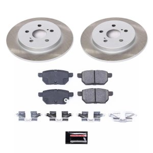 Toyota Prius Prime Brake Kit - Rear - PowerStop - Semi-Coated Rotors + Z17 Evolution Plus Low-Dust Ceramic Pads - `17-`22