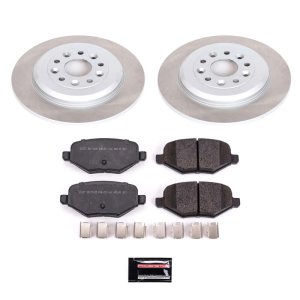 Lincoln MKX Brake Kit - Rear - PowerStop - Semi-Coated Rotors + Z17 Evolution Plus Ceramic Pads - Silver - `11-`12