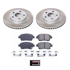 Toyota Prius Brake Kit - Front - PowerStop - Semi-Coated Rotors + Z17 Evolution Plus Ceramic Pads - `04-`09