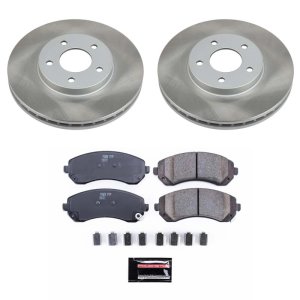 Pontiac Montana Brake Kit - Front - PowerStop - Semi-Coated Rotors + Z17 Evolution Plus Low-Dust Ceramic Pads - `02-`04