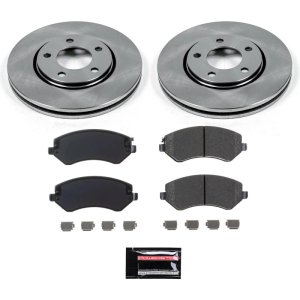 Dodge Grand Caravan Brake Kit - Front - PowerStop - Semi-Coated Rotors + Z17 Evolution Plus Low-Dust Ceramic Pads - `01-`06