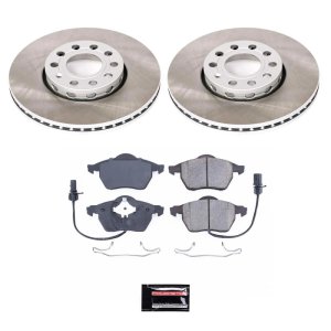 Volkswagen Passat Brake Kit - Front - PowerStop - Semi-Coated Rotors + Z17 Evolution Plus Ceramic Pads - `99-`05