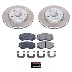 Hyundai Elantra Brake Kit - Front - PowerStop - Semi-Coated Rotors + Z17 Evolution Plus Ceramic Pads - `07-`10