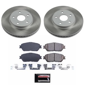 Toyota Solara Brake Kit - Front - PowerStop - Semi-Coated Rotors + Z17 Evolution Plus Low-Dust Ceramic Pads - `04-`08