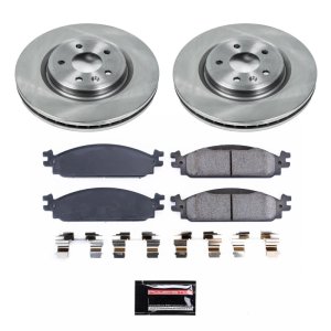 Lincoln MKT Brake Kit - Front - PowerStop - Semi-Coated Rotors + Z17 Evolution Plus Low-Dust Ceramic Pads - 2010