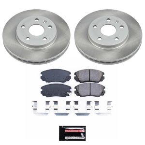 Saab 9-5 Brake Kit - Front - PowerStop - Z17 Semi-Coated Rotors + Evolution Plus Ceramic Pads - `10-`11
