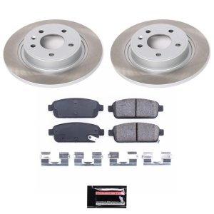 Chevrolet Volt Brake Kit - Rear - PowerStop - Semi-Coated Rotors + Z17 Evolution Plus Low-Dust Ceramic Pads - Silver - `11-`15