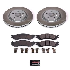 Ford Taurus Brake Kit - Front - PowerStop - Semi-Coated Rotors + Z17 Evolution Plus Ceramic Pads - `11-`12