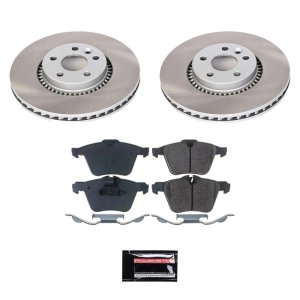 Volvo S80 Brake Kit - Front - PowerStop - Semi-Coated Rotors + Z17 Evolution Plus Ceramic Pads - `07-`14