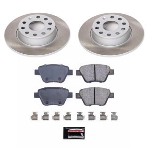 Volkswagen Passat Brake Kit - Rear - PowerStop - Semi-Coated Rotors + Z17 Evolution Plus Low-Dust Ceramic Pads - `12-`15