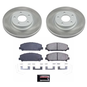 Nissan Titan Brake Kit - Front - PowerStop - Semi-Coated Rotors + Z17 Evolution Plus Low-Dust Ceramic Pads - `17-`22