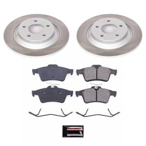 Mazda 5 Brake Kit - Rear - PowerStop - Semi-Coated Rotors + Z17 Evolution Plus Ceramic Pads - `12-`15