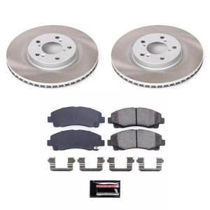 Acura TL Brake Kit - Front - PowerStop - Semi-Coated Rotors + Z17 Evolution Plus Ceramic Pads - `09-`14