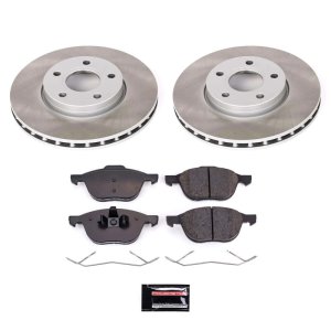 Volvo S40 Brake Kit - Front - PowerStop - Semi-Coated Rotors + Z17 Evolution Plus Low-Dust Ceramic Pads - `04-`11