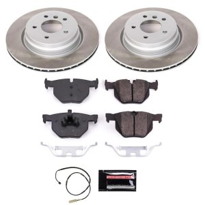 BMW 335is Brake Kit - Rear - PowerStop - Semi-Coated Rotors + Z17 Evolution Plus Ceramic Pads - Silver - `11-`13