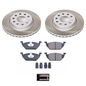 Volkswagen Jetta Brake Kit - Front - PowerStop - Semi-Coated Rotors + Z17 Evolution Plus Ceramic Pads - `11-`15