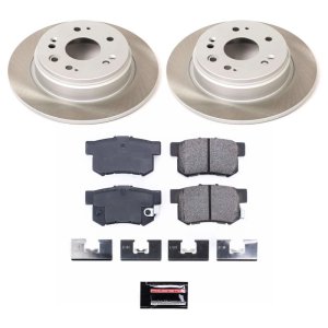 Honda CR-V Brake Kit - Rear - PowerStop - Semi-Coated Rotors + Z17 Evolution Plus Low-Dust Ceramic Pads - `02-`04