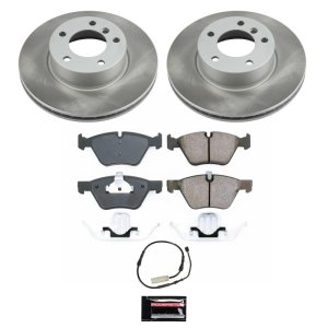 BMW 128i Brake Kit - Front - PowerStop - Semi-Coated Rotors + Z17 Evolution Plus Low-Dust Ceramic Pads - `10-`13