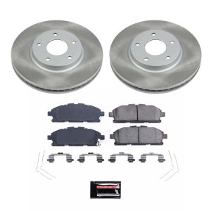 Nissan Quest Brake Kit - Front - PowerStop - Z17 Semi-Coated Rotors + Z17 Evolution Plus Low-Dust Ceramic Pads - `11-`17