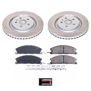 Lincoln MKT Brake Kit - Front - PowerStop - Semi-Coated Rotors + Z17 Evolution Plus Low-Dust Ceramic Pads - `13-`19