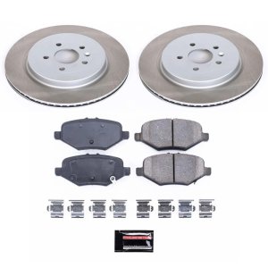 Lincoln MKT Brake Kit - Rear - PowerStop - Semi-Coated Rotors + Z17 Evolution Plus Low-Dust Ceramic Pads - `13-`19