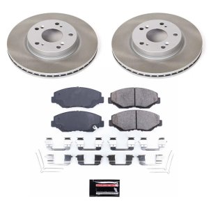Honda Fit Brake Kit - Front - PowerStop - Semi-Coated Rotors + Z17 Evolution Plus Ceramic Pads - `13-`14
