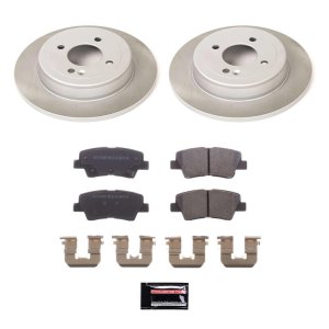 Kia Rio Brake Kit - Rear - PowerStop - Semi-Coated Rotors + Z17 Evolution Plus Low-Dust Ceramic Pads - `12-`18