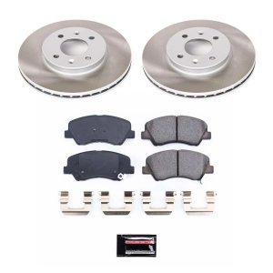 Kia Rio Brake Kit - Front - PowerStop - Semi-Coated Rotors + Z17 Evolution Plus Low-Dust Ceramic Pads - `12-`17