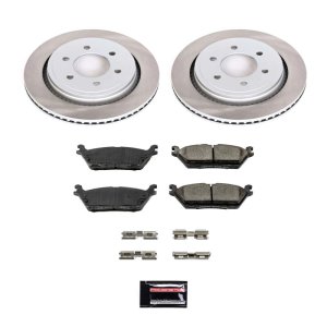 Ford F-150 Brake Kit - Rear - PowerStop - Semi-Coated Rotors + Z17 Evolution Plus Low-Dust Ceramic Pads - `15-`17