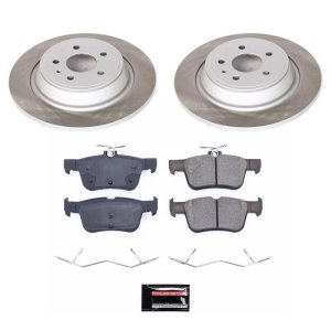 Lincoln MKZ Brake Kit - Rear - PowerStop - Semi-Coated Rotors + Z17 Evolution Plus Ceramic Pads - `13-`16