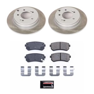 Kia Cadenza Brake Kit - Rear - PowerStop - Semi-Coated Rotors + Z17 Evolution Plus Low-Dust Ceramic Pads - `14-`16