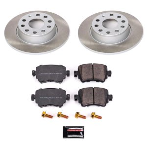 Volkswagen Passat Brake Kit - Rear - PowerStop - Semi-Coated Rotors + Z17 Evolution Plus Low-Dust Ceramic Pads - `15-`22
