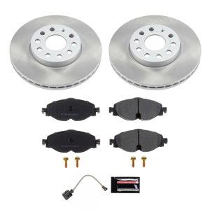 Volkswagen e-Golf Brake Kit - Front - PowerStop - Semi-Coated Rotors + Z17 Evolution Plus Ceramic Pads - `15-`19