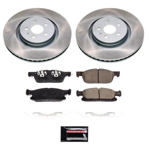 Lincoln Nautilus Brake Kit - Front - PowerStop - Semi-Coated Rotors + Z17 Evolution Plus Low-Dust Ceramic Pads - `19-`21