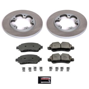 Ford Transit-350 Brake Kit - Rear - PowerStop - Semi-Coated Rotors + Z17 Evolution Plus Low-Dust Ceramic Pads - `15-`19