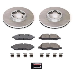 Ford Transit-350 Brake Kit - Front - PowerStop - Semi-Coated Rotors + Z17 Evolution Plus Low-Dust Ceramic Pads - `15-`19