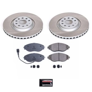Volkswagen Tiguan Brake Kit - Front - PowerStop - Semi-Coated Rotors + Z17 Evolution Plus Ceramic Pads - `18-`21