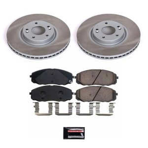 Kia Sedona Brake Kit - Front - PowerStop - Semi-Coated Rotors + Z17 Evolution Plus Low-Dust Ceramic Pads - `15-`21