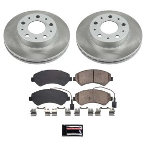 Ram ProMaster 3500 Brake Kit - Front - PowerStop - Semi-Coated Rotors + Z17 Evolution Plus Ceramic Pads - `14-`23
