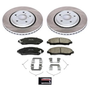 Honda Ridgeline Brake Kit - Front - PowerStop - Semi-Coated Rotors + Z17 Evolution Plus Low-Dust Ceramic Pads - `17-`22